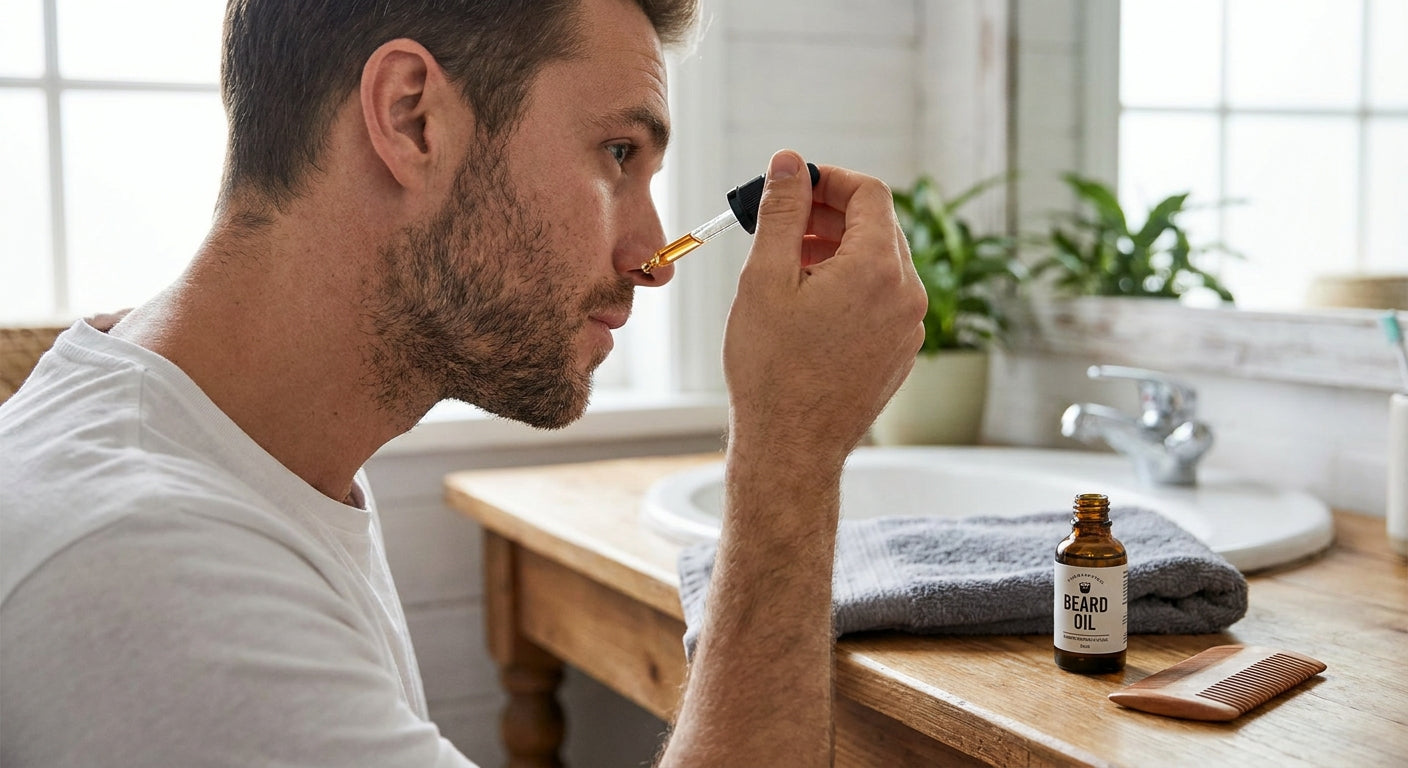 Facial oil for men growing out a beard for the first time