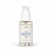 Men's Double Hydration Boost Gel + HA in a sleek bottle for mature skin hydration.